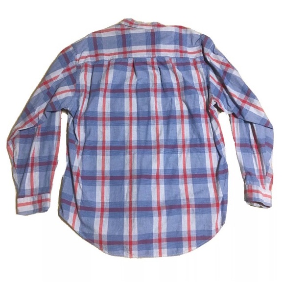 Dockers Long Sleeve Blue Red Button Down Size M - Picture 2 of 6